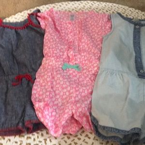 3 - 3T little girl rompers